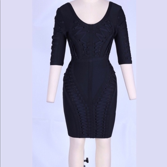 Luxe Designer Bandage Cocktail Dress - Picture 4 of 5